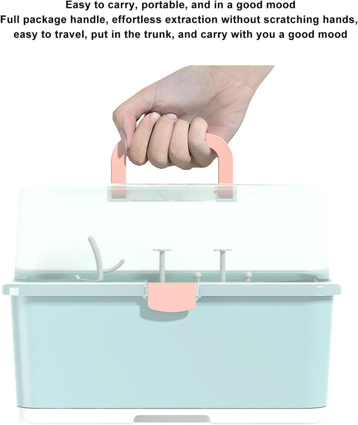 Babyflaschen-Wäscheständer, Aufbewahrungsbox, Organizer mit Staubschutzhülle für das Zuhause von Bab
