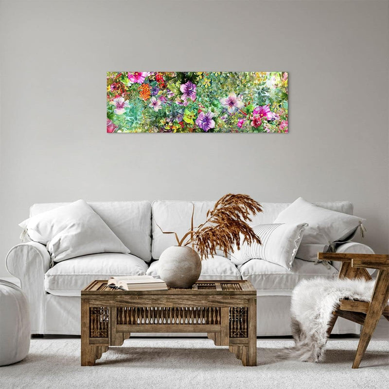 Panorama Bilder auf Leinwand blume sommer natur Leinwandbild 90x30cm Wandbilder Dekoration Wohnzimme