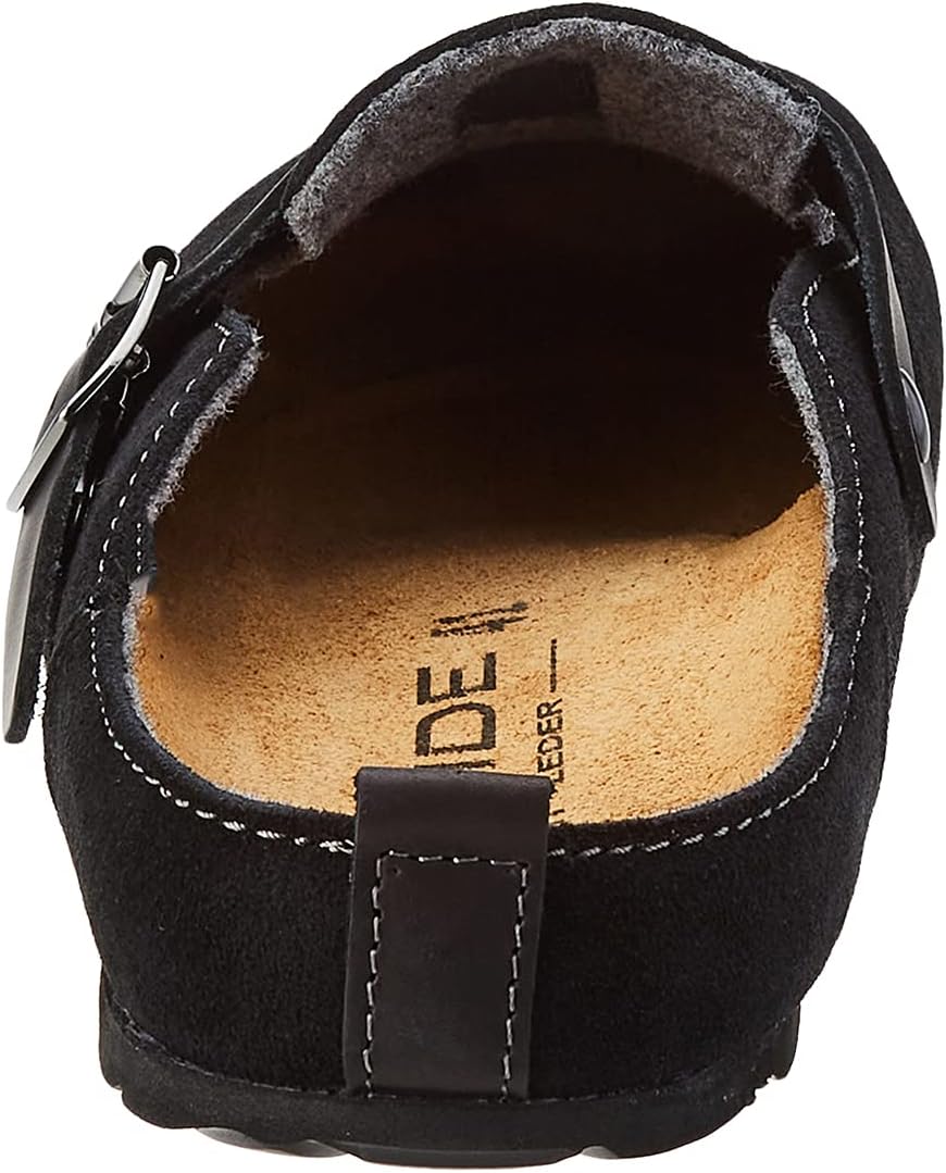 Rohde Herren Hausschuhe Pantoffeln Leder Napoli-H 6908 40 EU Weit Schwarz, 40 EU Weit Schwarz