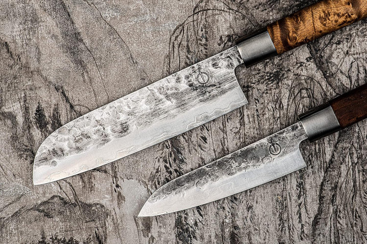 Forged VG10 Santokumesser, 14cm, handgefertigt, in Holzkiste