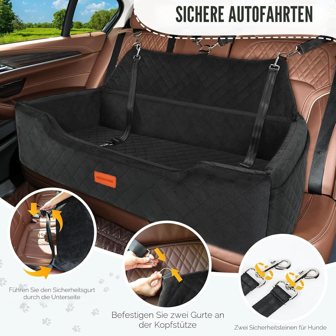 Hunde Autositz für Grosse Hunde unter 100 lbs, Waschbares Hundesitz Auto für 2 Mittlere, Abnehmbar A