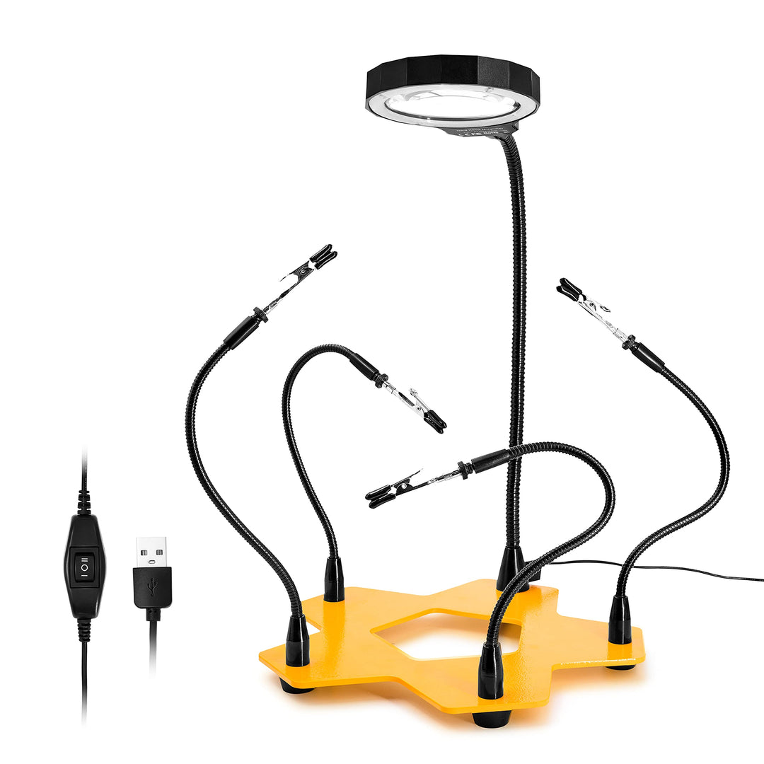 Fstop Labs Kotto LED beleuchtet Lupe dritte Hand Löten Leiterplattenhalter Werkzeug fünf Arme helfen