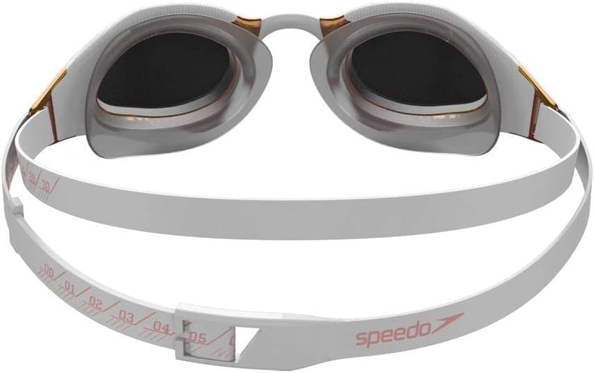 Speedo Unisex Fastskin Hyper Elite Mirror Schwimmbrillen (1er Pack) Einheitsgrösse Weiss/Oxidgrau/Ro