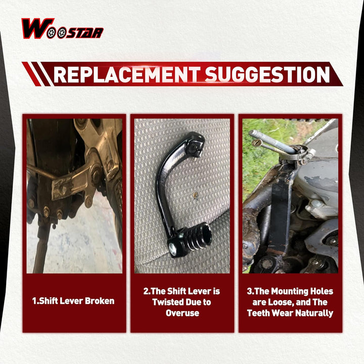 WOOSTAR 2" Klappbarer Schalthebel Ersatz für 50ccm 70ccm 90ccm 110ccm 125ccm Dirt Pitbike (Blauer Ko