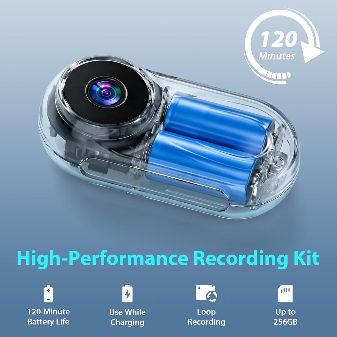 LIROPAU 360° Action Kamera, Mini Action Cam 1080P, Magnetische Taschen-Daumenkamera Aktion Kam-era,