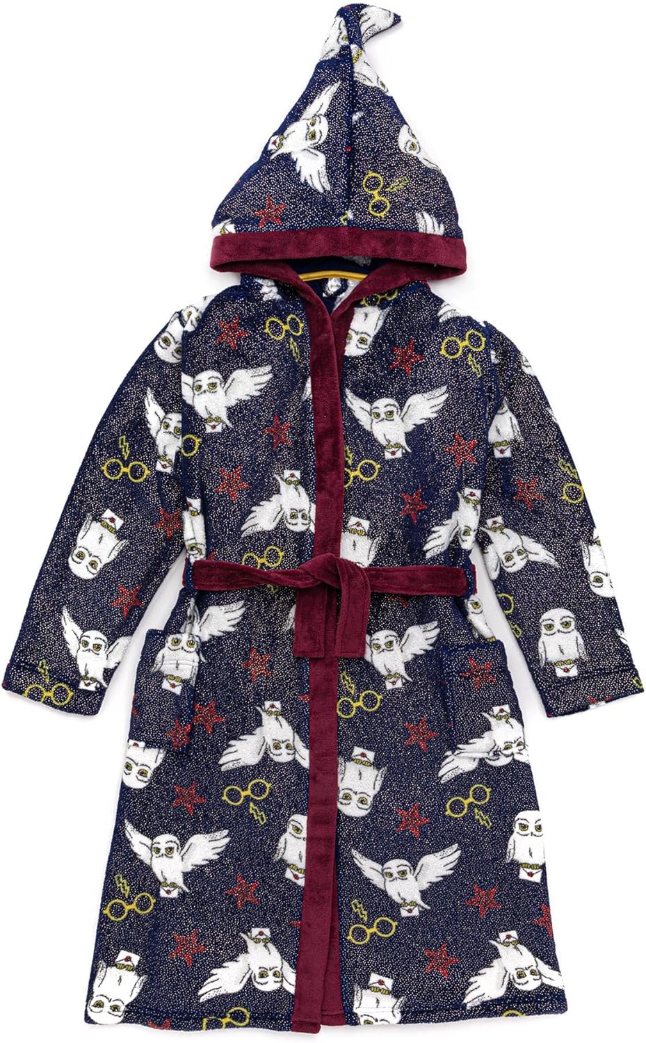 Harry Potter-Bademantel für Mädchen | Kinder Zwei Optionen Rot Hogwarts ODER Blau Hedwig Pyjama-Robe