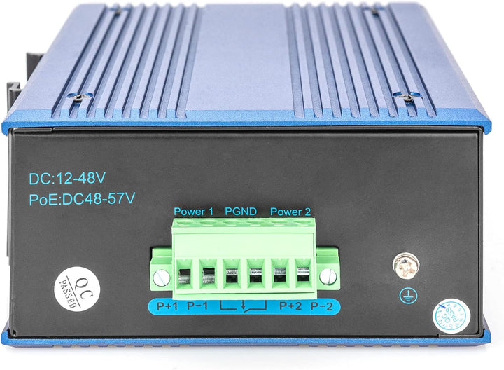 DIGITUS Netzwerk-Switch - 8-Port Fast Ethernet - DIN-Rail Montage - Klemmleiste - Lüfterlos - Schwar