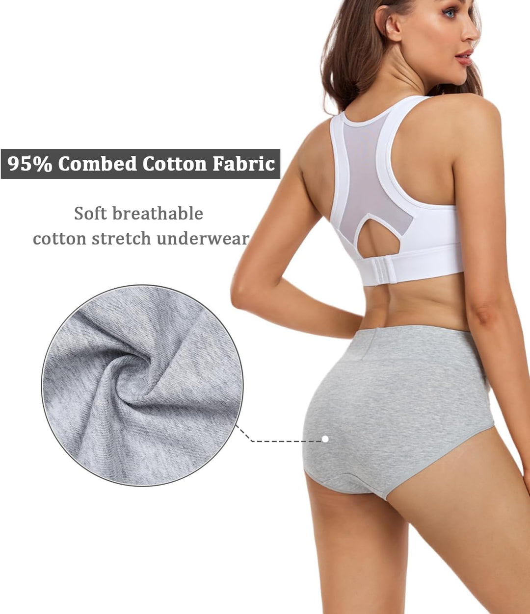 wirarpa Unterhosen Damen Baumwolle Frauen Unterwäsche Hohe Taille Slips Hoher Taillenslip 4er Pack X
