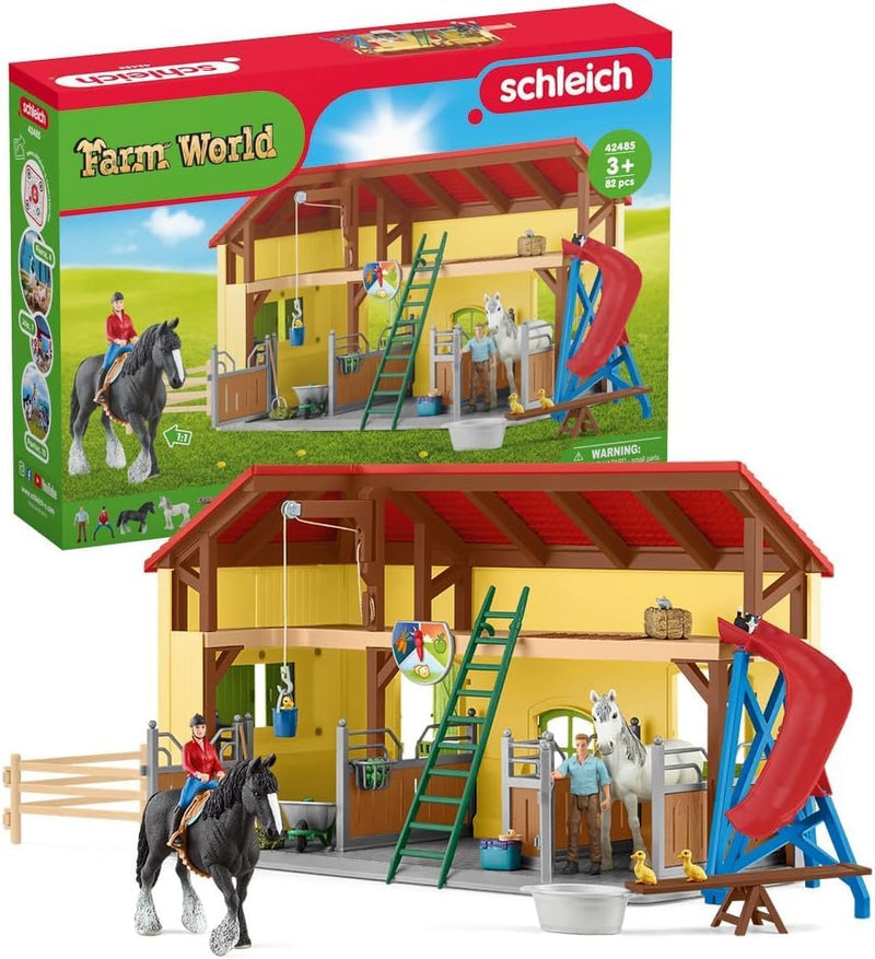 schleich 42485 Pferdestall, für Kinder ab 3+ Jahren, FARM WORLD - Spielset neue Verpackung