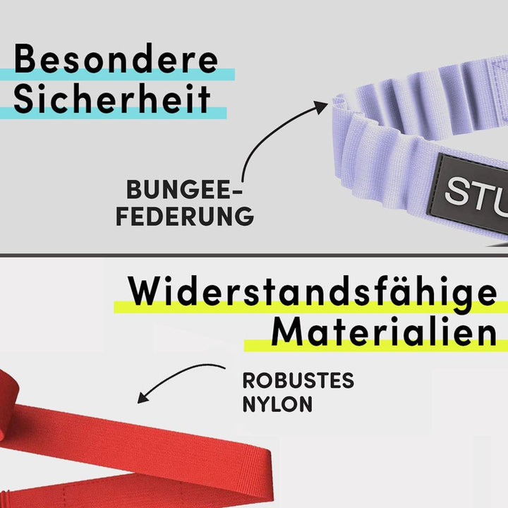 STUCH Universeller Bungee Sicherheitsgurt für Hunde & Katzen - Passend für alle Hunderassen & Autoty