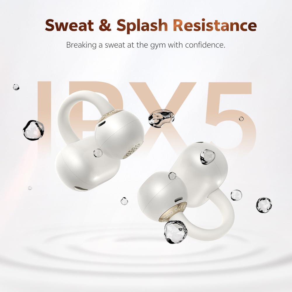 QCY Crossky C50 Open Ear Kopfhör,Clip on kopfhörer kabellos Bluetooth,Kraftvoller Bass,Geräuschunter