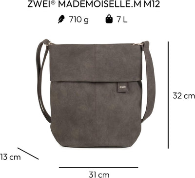 Zwei MADEMOISELLE M12: Elegante A4 Handtasche aus Glattem Kunstleder - Sicherer Verschluss, Vielseit