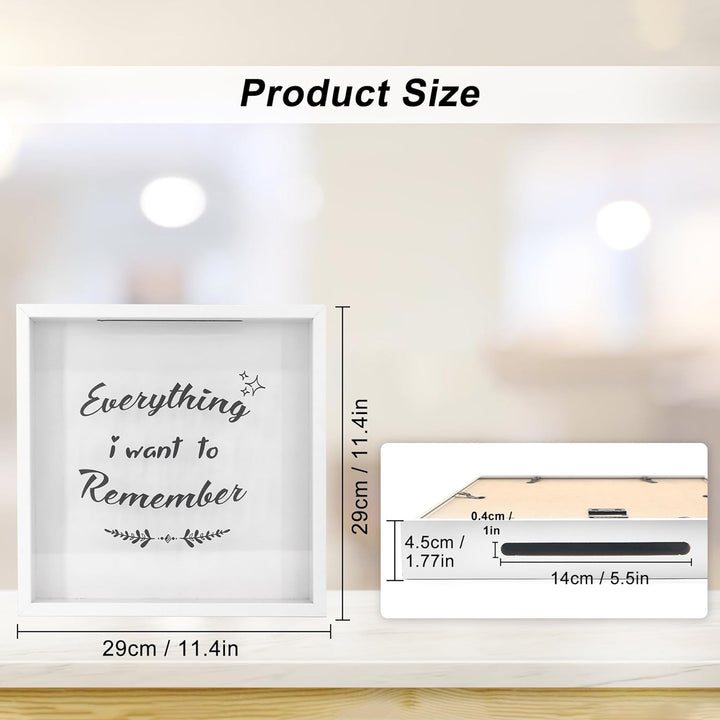FramePro 30x30 3D Bilderrahmen Schattenbox mit Glasscheibe Ticketstummel Reise Abenteuer Archivbox R