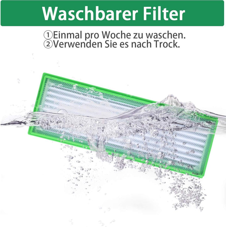 9 Stück Zubehör für Vorwerk Kobold VR200 VR300 Saugroboter - Ersatzteile 4 HEPA Allergiefilter, 4 Se