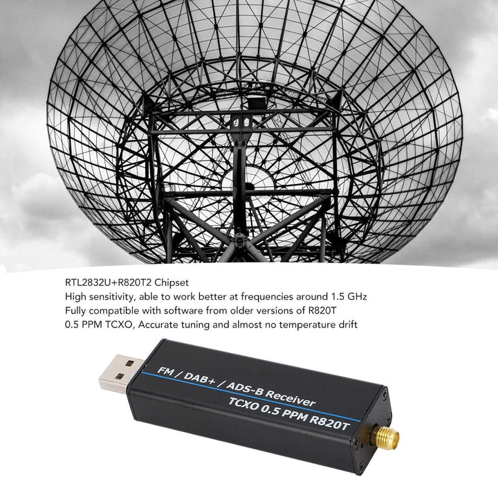 SEAFRONT RTL SDR -Funkempfänger 100 kHz Bis 1766 MHz RTL2832U R820T2 0, 5 Ppm TCXO USB -Software Def