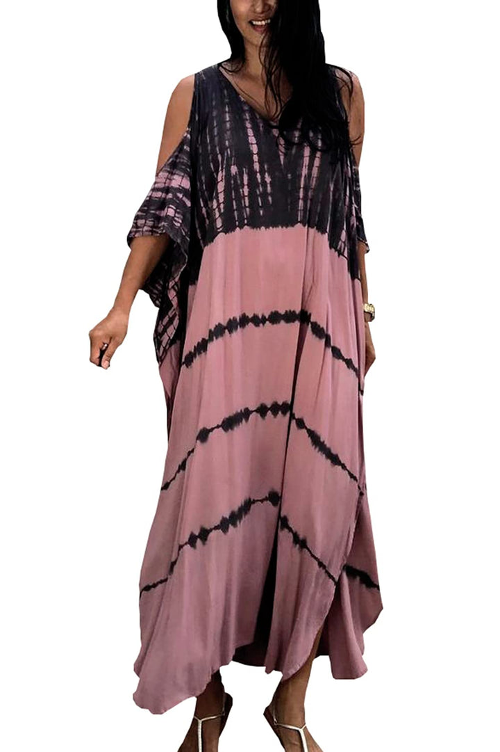 YouKD Sommer Long Kaftan Bohemian Loungewear Strandbadeanzug Aufdecken Maxikleid für Damen Einheitsg
