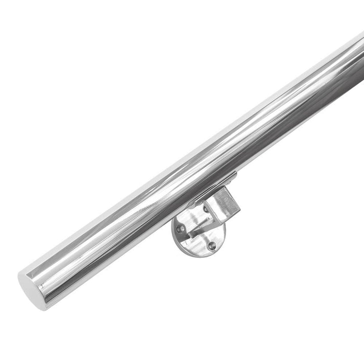Vivol Edelstahl-Treppengeländer Poliert 120 cm mit 2 Halterungen für innen, 120 cm Mit 2 Halterungen