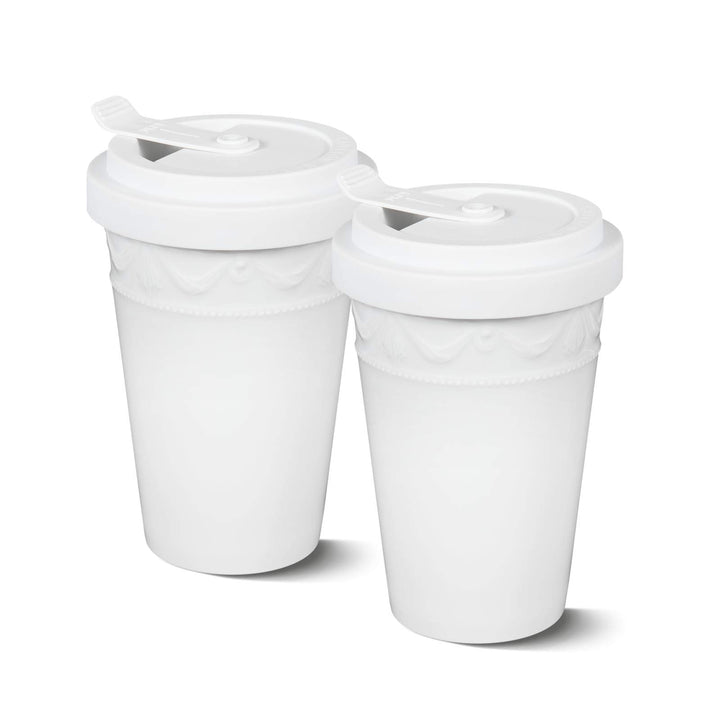 KPM Berlin KURLAND To-Go Becher Duo-Set 2tlg., Porzellan, Kaffeebecher 14 cm, Teebecher, handmade, w