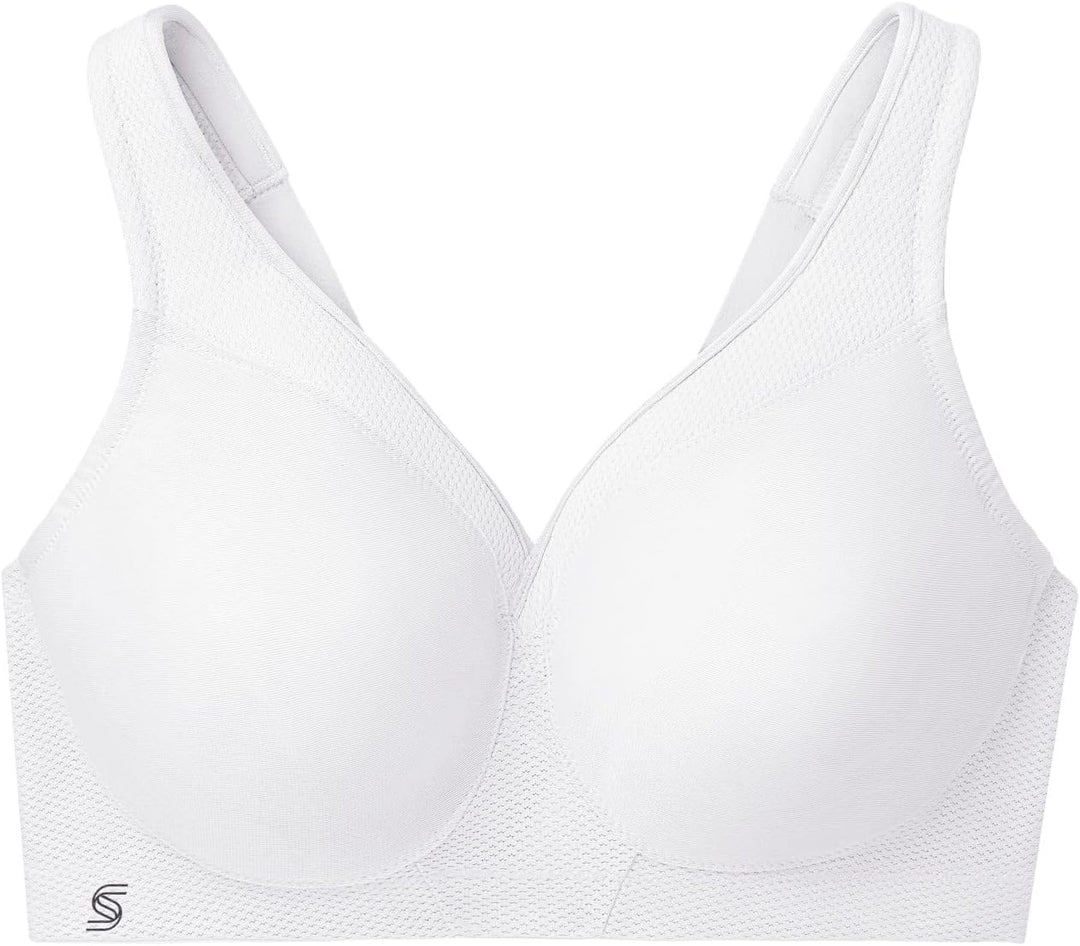 Glamorise Damen Vollschalen BH Full Figure MagicLift Seamless Wirefree Sports Bra #1006 90E Weiss, 9