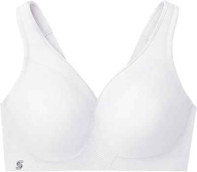 Glamorise Damen Vollschalen BH Full Figure MagicLift Seamless Wirefree Sports Bra #1006 90E Weiss, 9