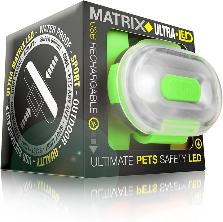 Max & Molly Matrix Ultra LED, Hundelicht für Geschirr, Leine & Halsband, Grün, Wasserfest, USB Wiede