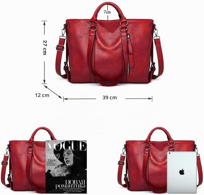 Coolives Damentasche Damen Henkeltasche mit Schultergurt aus PU-Leder Vintage Handtasche Retro Tasch