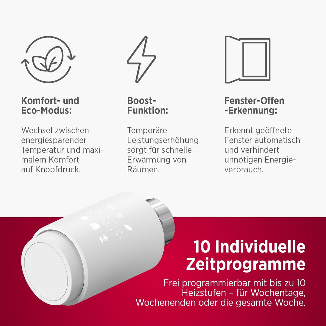 Olympia HT-02Y Smart Thermostat WiFi | Heizkörperthermostat Smart mit Tuya-App, Alexa &amp; Google | Ein