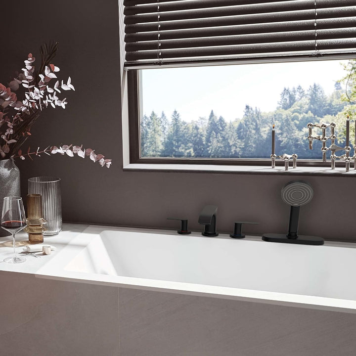 hansgrohe Wannenarmatur Vivenis, für 2 Funktionen, Mattschwarz, Mattschwarz