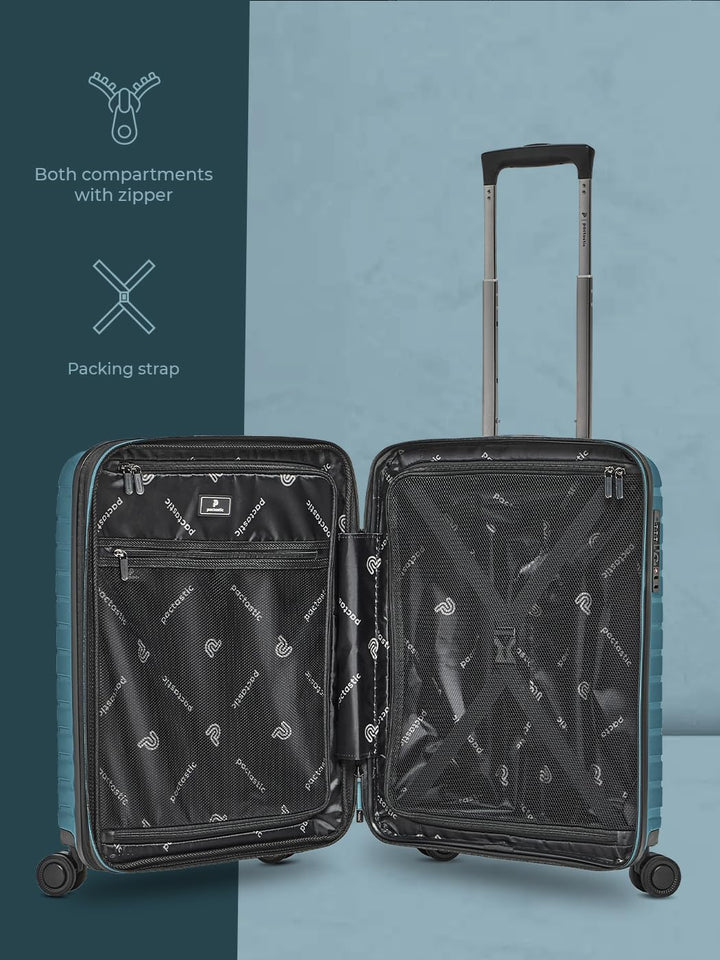 Pactastic Hartschalen Kabinen-Koffer | Kleiner Cabin-Trolley 40 x 20 x 55 cm von 40 auf 48 Liter erw