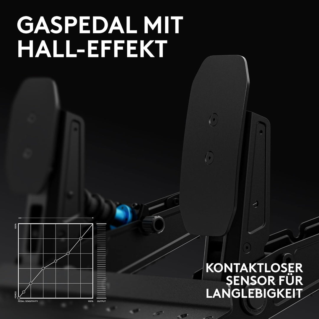 Logitech G RS Pedals – Sim-Racing-Pedale mit 75-kg-Loadcell-Bremse, einstellbaren Pedalpositionen, m