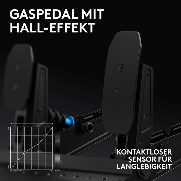 Logitech G RS Pedals – Sim-Racing-Pedale mit 75-kg-Loadcell-Bremse, einstellbaren Pedalpositionen, m