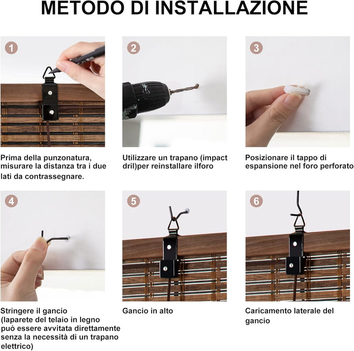 Cy.curtain bright Bambusrollo für den Innenbereich, Bambusrollo, für Türen und Fenster, Bambusvorhan