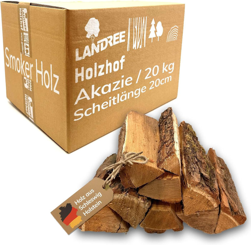 Landree® AKAZIE Smokerholz 20Kg BBQ- Grillholz Räucherholz Smoker Wood für Smoker und grosse Kugelgr