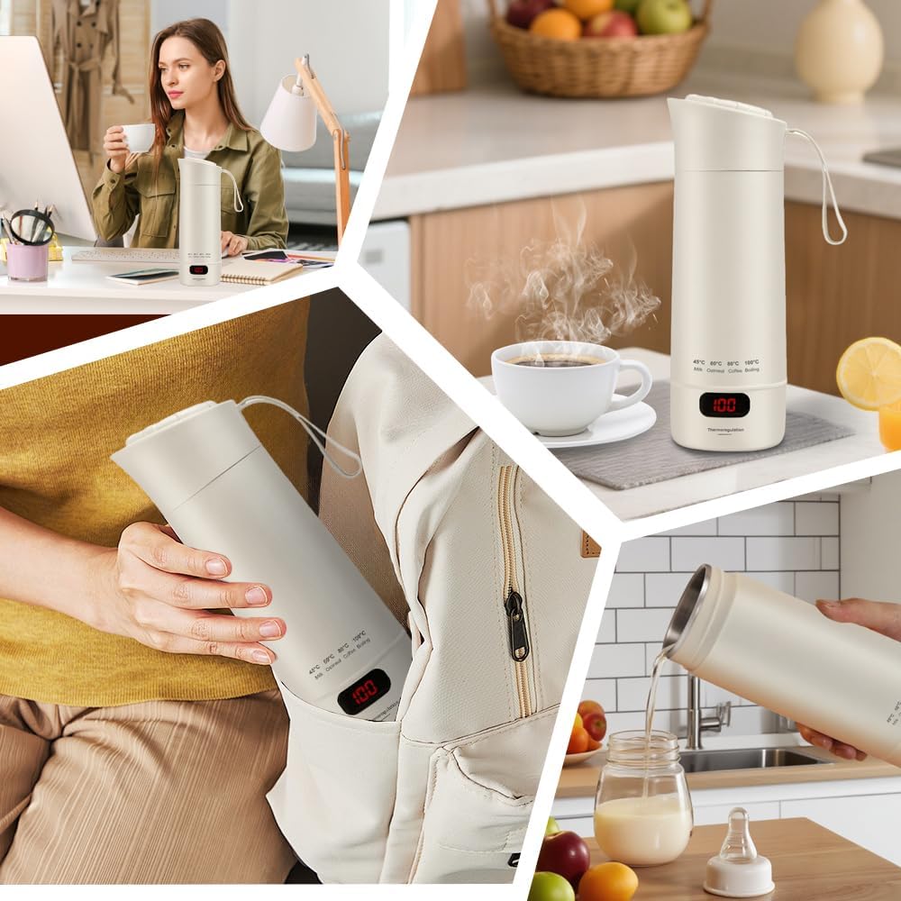 Kleiner Tragbarer Wasserkocher, Tragbarer Elektrischer Wasserkocher, 5 in 1 Mini-Wasser-kocher & Min