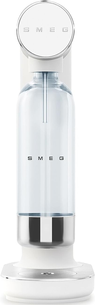 Smeg SKC01WHM Soda Maker, rutschfeste Füsse, platzsparendes Design, 800 ml, Mattweiss Einheitsgrösse