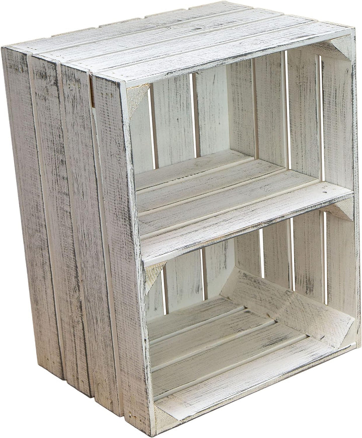 Holzkisten Shabby weiss Schuhablage Schuhständer DIY Upcycling Regalbau Schuhaufbewahrung für Kinder