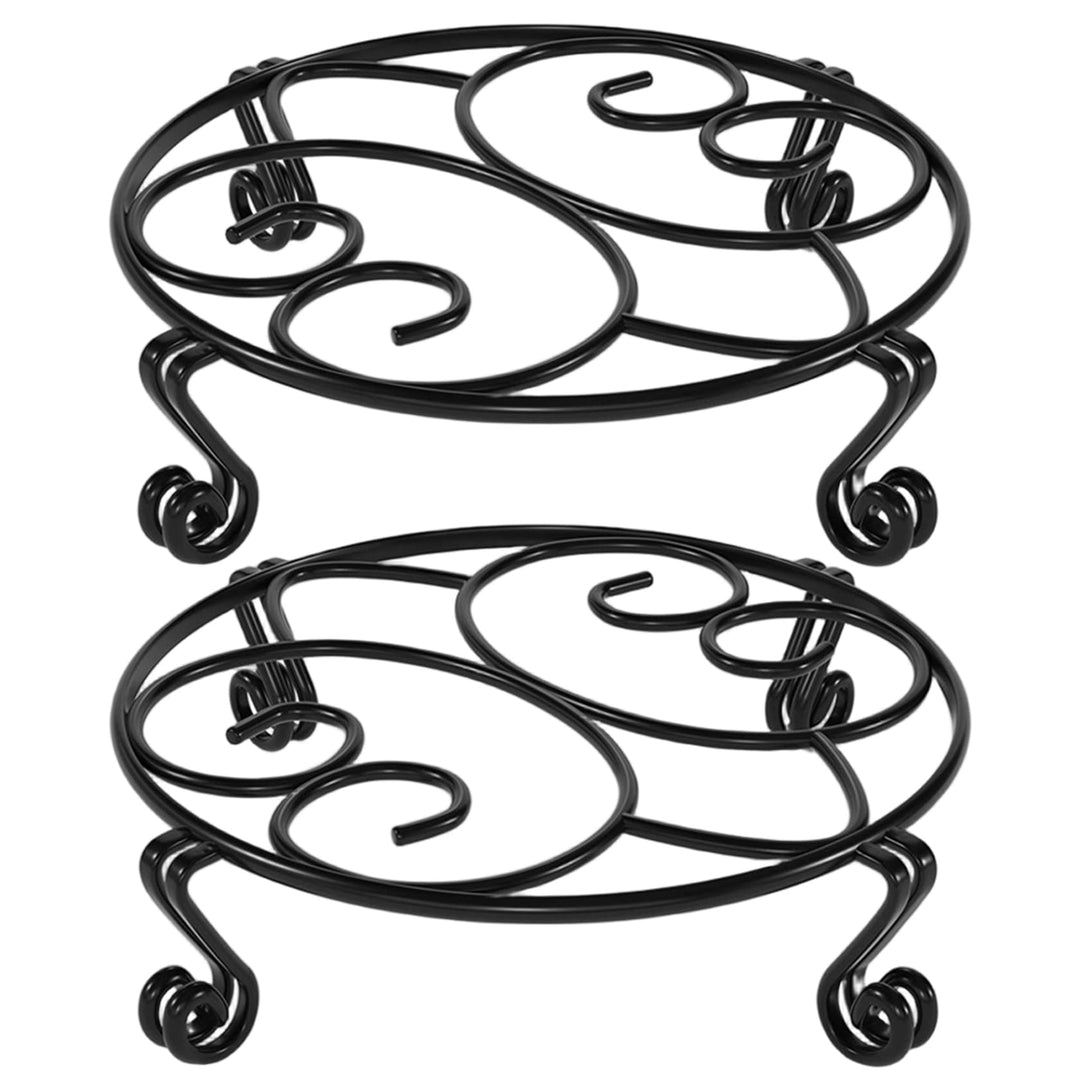 2er-Set Blumenständer aus Schmiedeeisen 30 cm (12 Zoll) Durchmesser robust und rostfrei runder Pflan