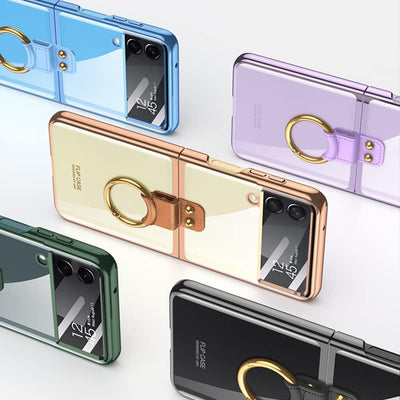 CeeEee Hülle Galaxy Z Flip 4 5g Dünn Klappbar Case für Samsung Z Flip 4 Transparent Handyhülle Stoss