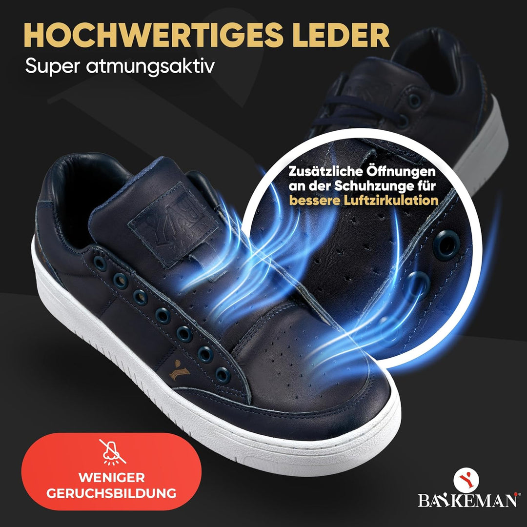 BAYKEMAN - Sneaker aus echtem Leder Unisex für Herren Damen Jungen Mädchen - sehr hochwertige, komfo