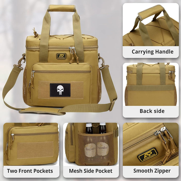 Taktische Lunch-Tasche für Männer, Isolierte und Auslaufsichere Lunchbox mit MOLLE-System, Grosse Kü