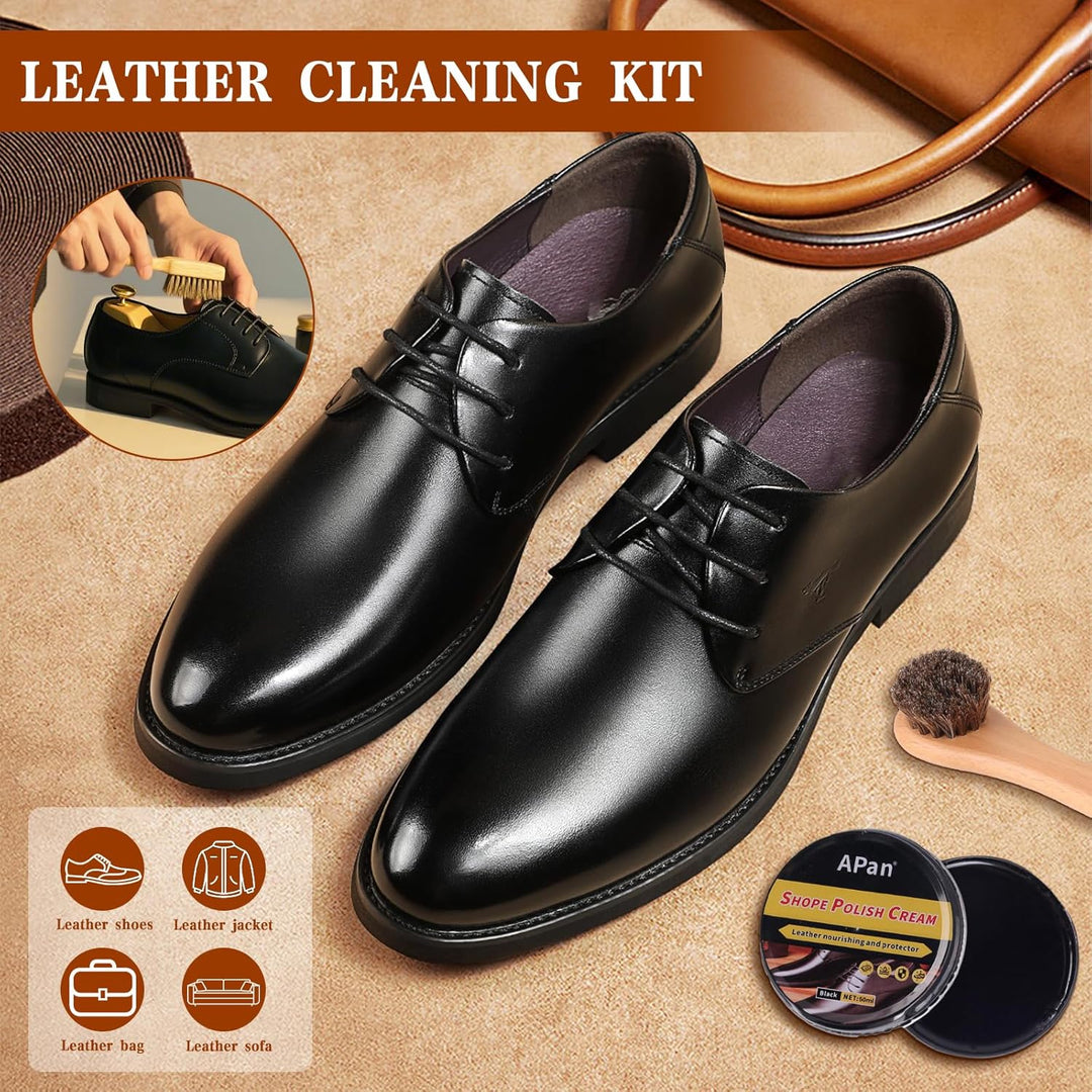 Lederschuhpflege Set mit Black Shoe Wax/Black shoe polish & Colourless Shoe Wax/Colourless shoe poli