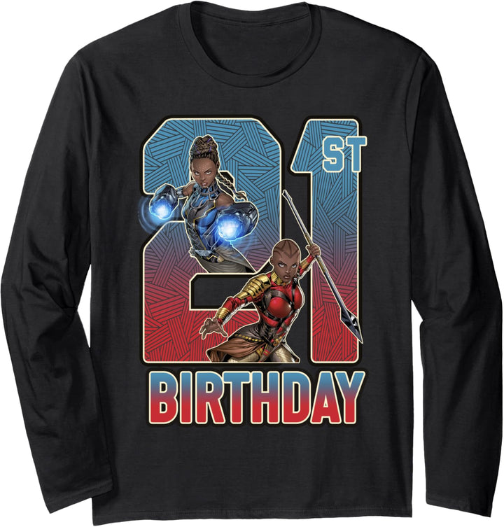 Marvel Black Panther Shuri & Okoye 21st Birthday Langarmshirt