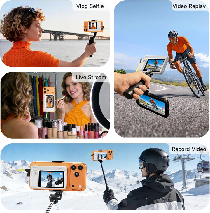 7RYMS Qshot V2 Kabelgebundener Selfie-Monitor für iPhone 17/16 & Android, Magnetischer Smartphone Mo
