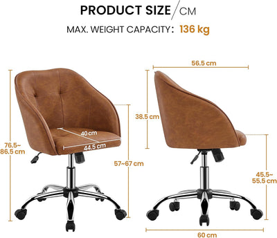 Yaheetech Bürostuhl Ergonomischer Schreibtischstuhl Drehstuhl Höhenverstellbar Computerstuhl mit Rol