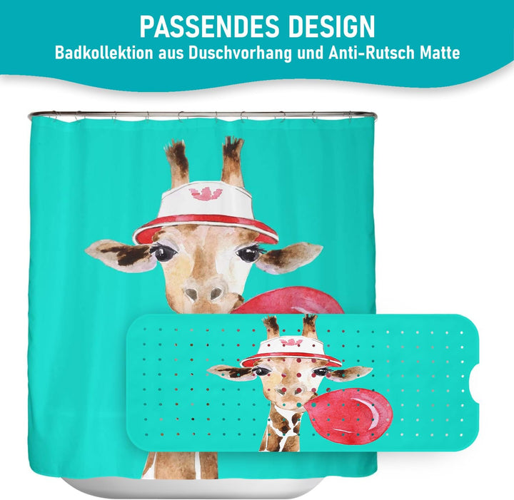 arteneur® - Badewannenmatte 100x40 cm Giraffe | Badematte rutschfest | Inkl. Aufhängung | Schimmelre