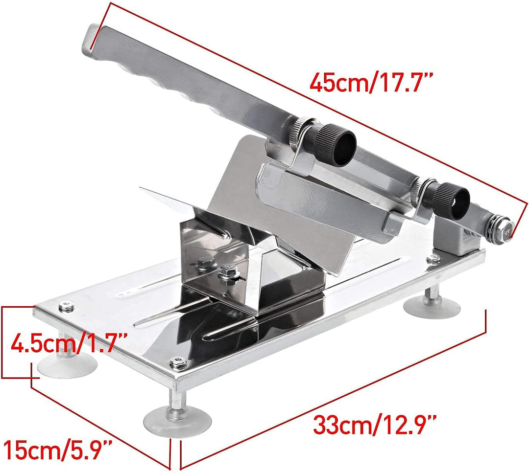 Hammelfleisch Edelstahlschneidemaschine,0,3mm-15 mm Dicke Manuelle Fleischschneider Rindfleischschne