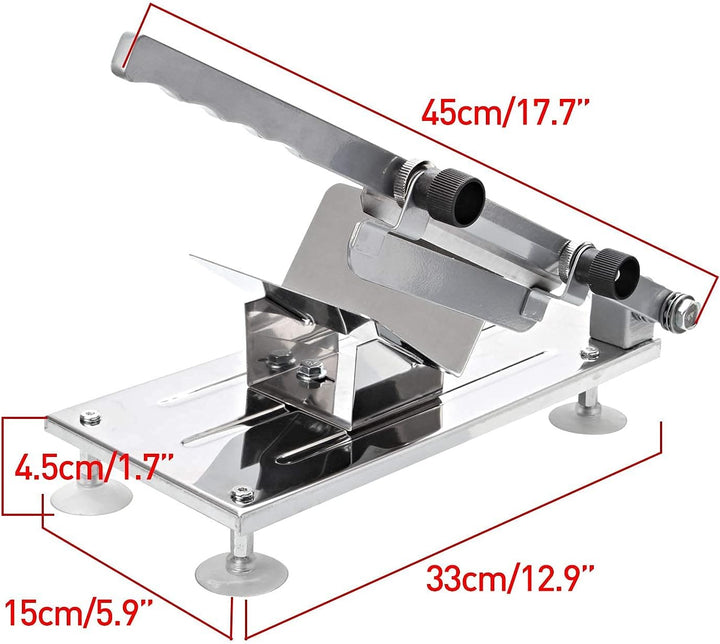 Hammelfleisch Edelstahlschneidemaschine,0,3mm-15 mm Dicke Manuelle Fleischschneider Rindfleischschne