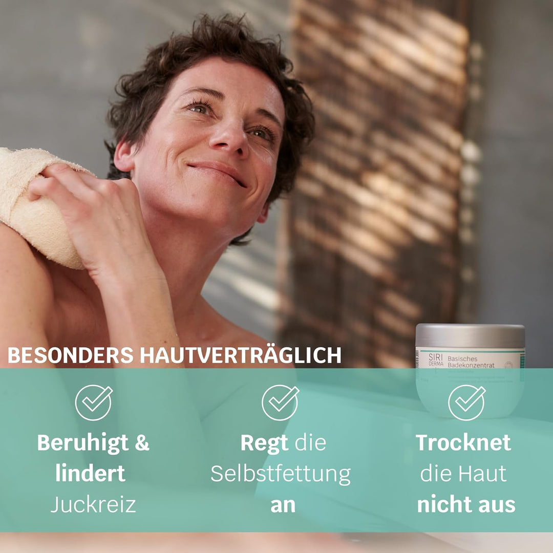 SIRIDERMA Basisches Badekonzentrat | Basenbad ideal als Vollbad, Fussbad und basische Waschung | Auc