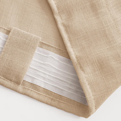 MIULEE Gardinen Vorhänge schlaufenschal Voile Vorhang Modern Leinenoptik Halbtransparent für Wohnzim