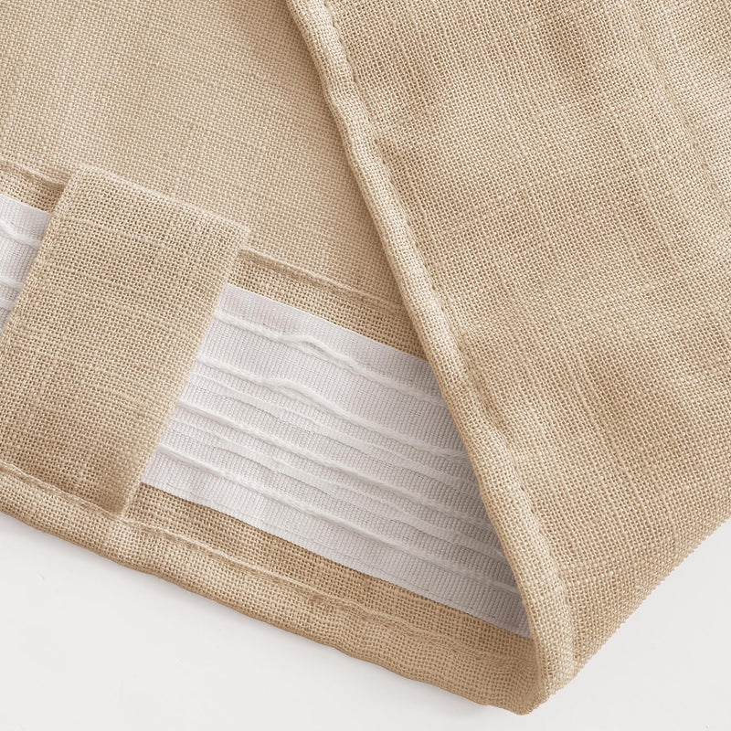 MIULEE Gardinen Vorhänge schlaufenschal Voile Vorhang Modern Leinenoptik Halbtransparent für Wohnzim